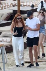 BELLA THORNE and Her Mother TAMARA THORNE at a Yacht on Mykonos Island 08/27/2022