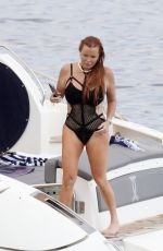 BELLA THORNE and Her Mother TAMARA THORNE at a Yacht on Mykonos Island 08/27/2022