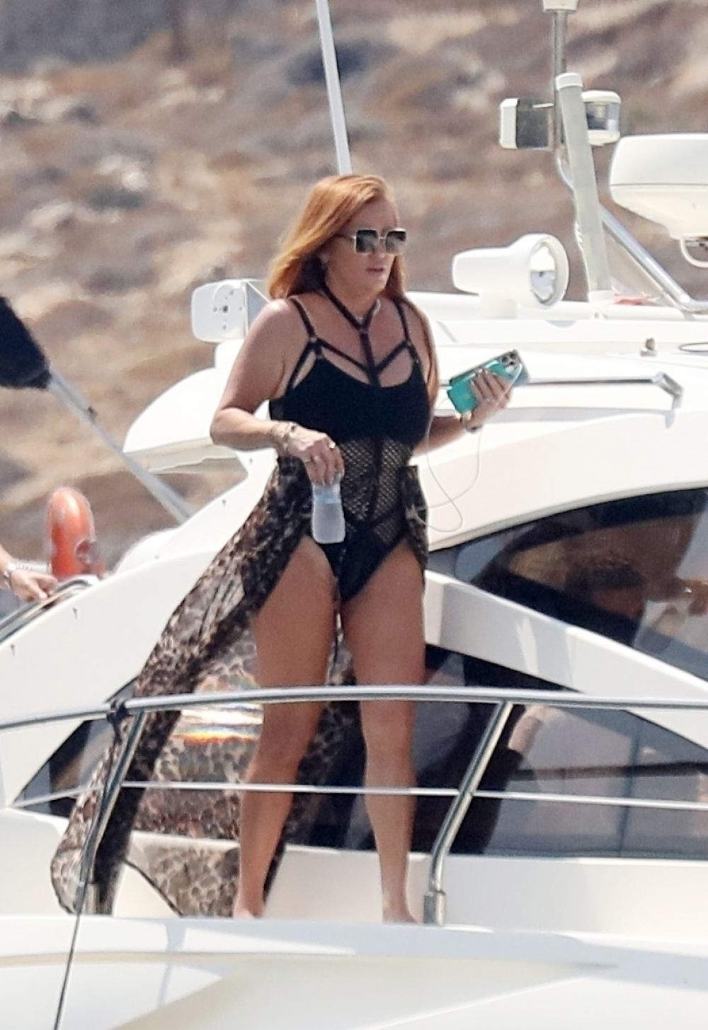 BELLA THORNE and Her Mother TAMARA THORNE at a Yacht on Mykonos Island 08/2...
