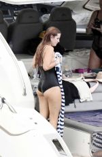 BELLA THORNE in Swimsuit at a Yacht in Mykonos 08/27/2022
