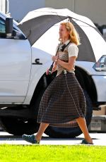 BRIE LARSON on the Set of Lessons in Chemistry in Los Angeles 08/10/2022