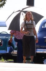 BRIE LARSON on the Set of Lessons in Chemistry in Los Angeles 08/10/2022