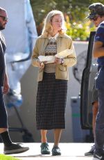 BRIE LARSON on the Set of Lessons in Chemistry in Los Angeles 08/10/2022