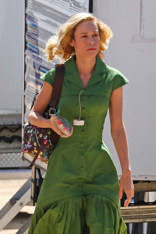 BRIE LARSON on the Set of Lessons in Chemistry in Los Angeles 08/11/2022