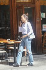 CARA SANTANA in Ripped Denim Out in Beverly Hills 08/24/2022