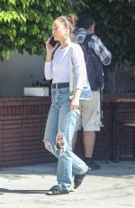 CARA SANTANA in Ripped Denim Out in Beverly Hills 08/24/2022