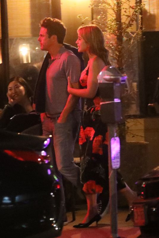 CAYLEE COWAN and Casey Affleck at a Bar in Los Angeles 08/25/2022
