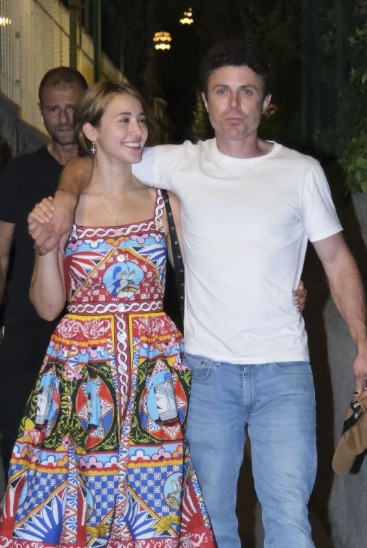 CAYLEE COWAN and Casey Affleck Night Out in Capri 07/31/2022