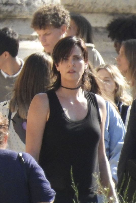 CHARLIZE THERON on the Set of The Old Guard 2 in Rome 08/20/2022