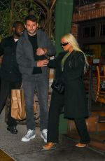 CHRISTINA AGUILERA and Mathew Rutler Out Dinner Date in Brentwood 08/14/2022