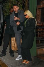 CHRISTINA AGUILERA and Mathew Rutler Out Dinner Date in Brentwood 08/14/2022