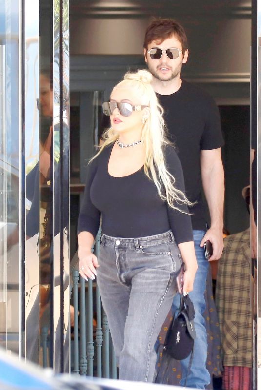 CHRISTINA AGUILERA and Matthew Rutler Out on Their Holiday in France 08/01/2022