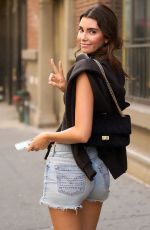 CINDY MELLO in Denim Shorts Out in New York 08/10/2022