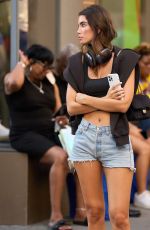 CINDY MELLO in Denim Shorts Out in New York 08/10/2022