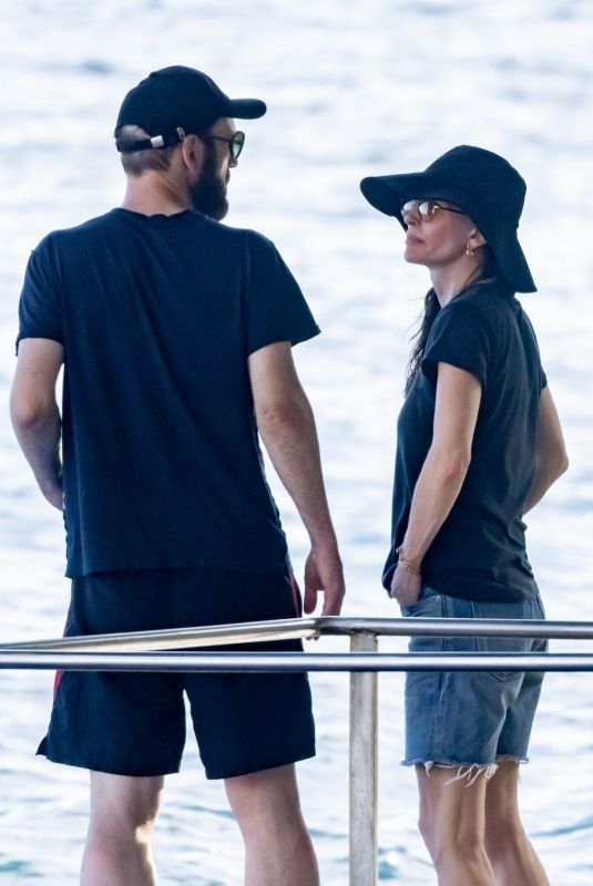 COURTENEY COX and Johnny McDaid on Vacation in Nerano 08/21/2022