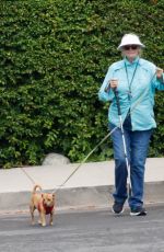 CYBIL SHEPHERD Out with Her Dogs in Los Angeles 08/01/2022