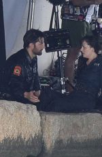 DAKOTA JOHNSON and Adam Scott on the Set of Madame Web in Boston 08/09/2022