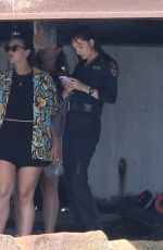 DAKOTA JOHNSON and Adam Scott on the Set of Madame Web in Boston 08/09/2022
