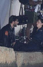 DAKOTA JOHNSON and Adam Scott on the Set of Madame Web in Boston 08/09/2022