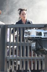 DAKOTA JOHNSON and Adam Scott on the Set of Madame Webin Boston 08/06/2022