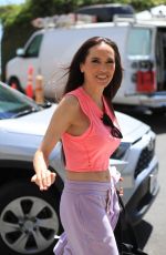 DAVINA POTRATZ Leaves Her Trailer to film The Oppenheim Group Office in West Hollywood 08/17/2022