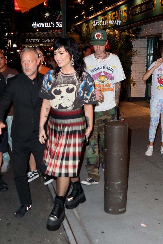 DEMI LOVATO Leaves Haswell Green’s in New York 08/17/2022