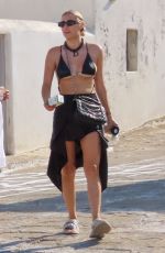 DEMI SIMS in Bikini Top Out in Chora at Mykonos 08/22/2022
