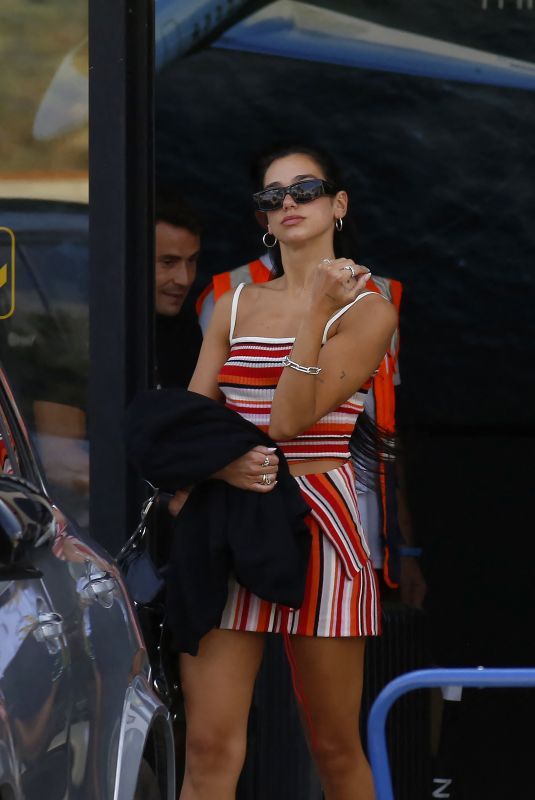 DUA LIPA Arrives at Airport in Ibiza 08/28/2022