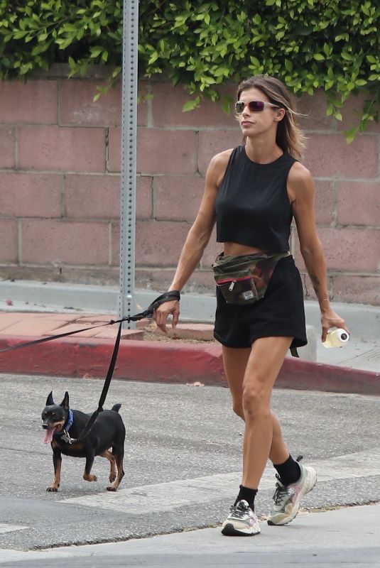 ELISABETTA CANALIS Out with Her Dogs in Beverly Hills 08/20/2022