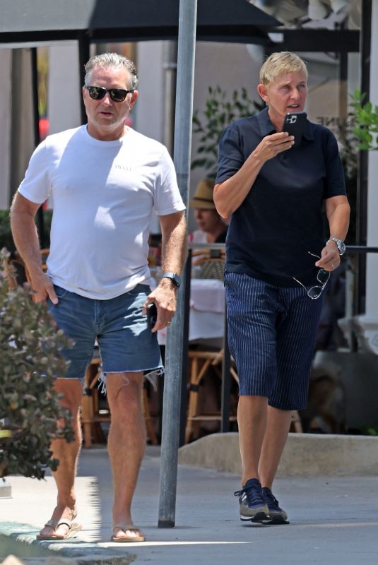 ELLEN DEGENERES Out with a Friend in Montecito 08/10/2022