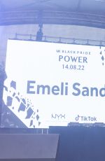 EMELI SANDE Performs at UK Black Pride in London 08/14/2022