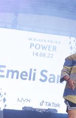 EMELI SANDE Performs at UK Black Pride in London 08/14/2022