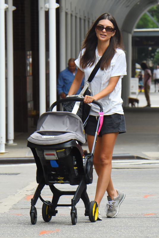 EMILY RATAJKOWSKI Out with Her Baby in New York 08/01/2022