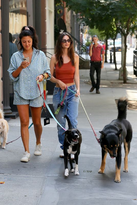 EMILY RATAJKOWSKI Out with Her Dog Colombo in New York 08/08/2022