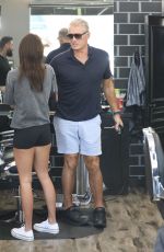 EMMA KROKDAL and Dolph Lundgren at Bbarber Shop Appointment in Los Angeles 08/09/2022