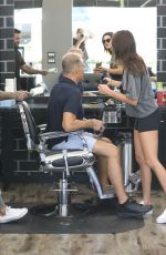 EMMA KROKDAL and Dolph Lundgren at Bbarber Shop Appointment in Los Angeles 08/09/2022