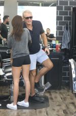 EMMA KROKDAL and Dolph Lundgren at Bbarber Shop Appointment in Los Angeles 08/09/2022