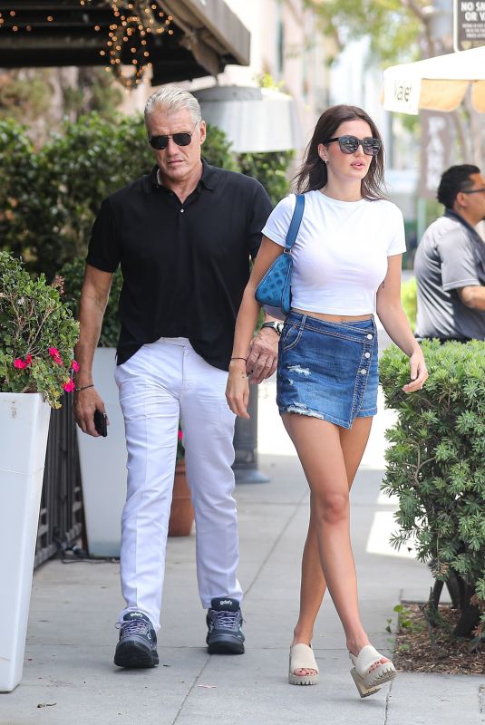 EMMA KROKDAL and Dolph Lundgren at Il Pastaio in Beverly Hills 08/01/2022