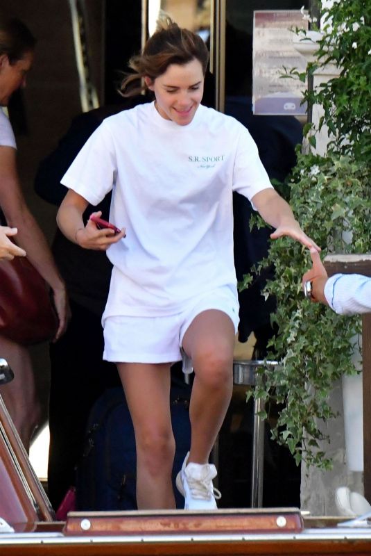 EMMA WATSON Leaves Her Hotel in Venice 08/22/2022