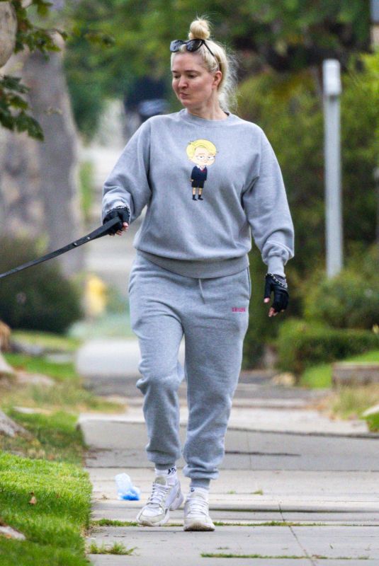 ERIKA JAYNE Out with Her Dog in Los Angeles 08/07/2022