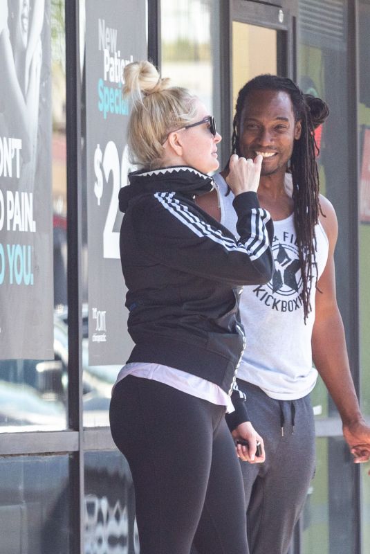 ERIKA JAYNE Out with Her Kickboxing tTrainer After Workout in Los Angeles 08/14/2022