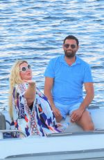 GEMMA COLLINS and Rami Hawash at a Speed Boat in Mykonos 08/29/2022