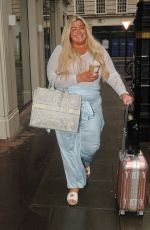 GEMMA COLLINS Leaves a Hairdressers in London 08/19/2022