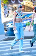 GIGI HADID in Ripped Denim Out in New York 08/03/2022