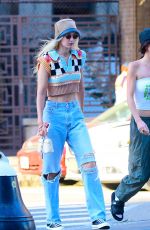 GIGI HADID in Ripped Denim Out in New York 08/03/2022