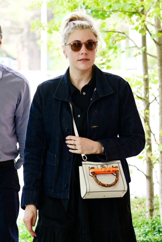 GRETA GERWIG Arrives at Venice Airport 08/29/2022