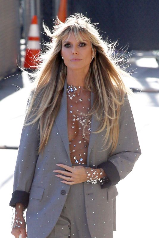 HEIDI KLUM Arrives at Jimmy Kimmel Live in Los Angeles 08/18/2022