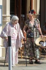 HELENA BONHAM CARTER Out for Dined with Her Mother Elena Propper de Callejon in London 08/09/2022