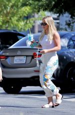 HILARY DUFF Arrives at a Convenience Store in Los Angeles 08/18/2022