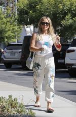 HILARY DUFF Arrives at a Convenience Store in Los Angeles 08/18/2022